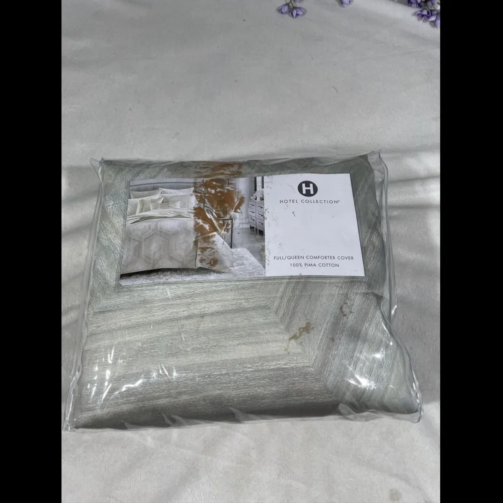 NIB $300 Hotel Collection Luster Geo Duvet Comforter Cover [ Full/ Queen ] #D285